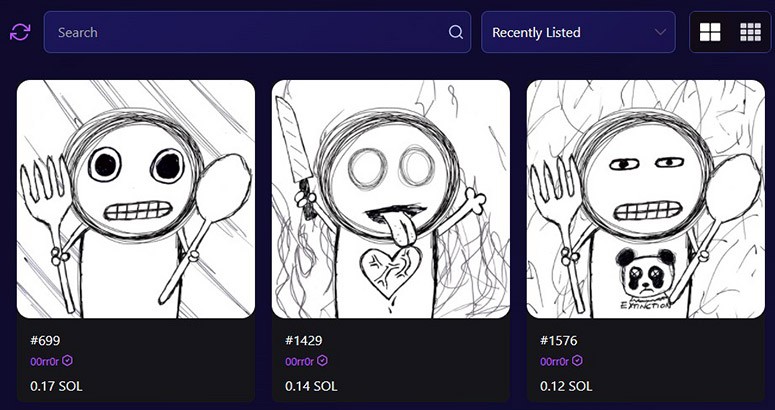 Продажа невзаимозаменяемых токенов на блокчейне Solana
