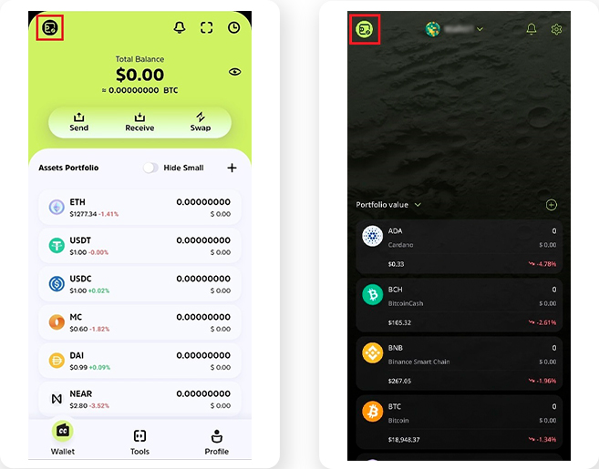 Интерфейс кошелька