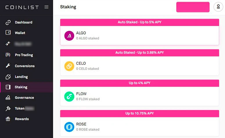 Интерфейс криптовалютной площадки